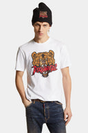Tricou DSQUARED2, Classic White, Bear Insert, Regular Fit