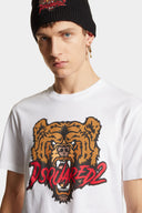 Tricou DSQUARED2, Classic White, Bear Insert, Regular Fit