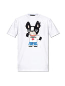 Tricou DSQUARED2, French Bulldog Print, Man