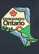 Tricou DSQUARED2, Cool Fit Tee, Ontario Print, Dark Blue