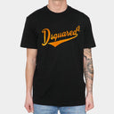 Tricou DSQUARED2, Orange Logo Insert, Black, Slim Fit