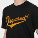 Tricou DSQUARED2, Orange Logo Insert, Black, Slim Fit