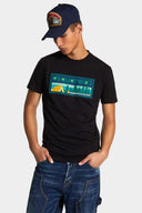 Tricou DSQUARED2, Adventure Is Calling Print, Cool Fit, Negru