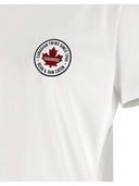 TRICOU DSQUARED2, Logo Print, Red Leaf, White, Cool Fit