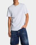 Tricou DSQUARED2, Embroidered Neck, Regular Fit, White