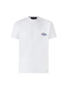 TRICOU DSQUARED2, Buzunar atasat cu logo, Alb, Cool Fit