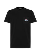 TRICOU DSQUARED2, Buzunar atasat cu logo, Negru, Cool Fit