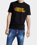 Tricou DSQUARED2, Green Print, Freezing, Logo, Black, Cool Fit