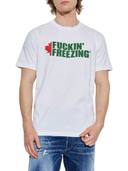 Tricou DSQUARED2, Green Print, Freezing, Logo, White, Cool Fit