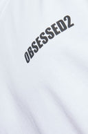TRICOU DSQUARED2, OBSESSED2 print frontal, Alb, Oversized Fit