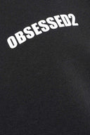 TRICOU DSQUARED2, OBSESSED2 print frontal, Negru, Oversized Fit