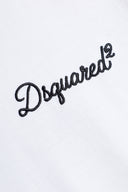 Tricou DSQUARED2, Logo brodat negru, Loose Fit, Alb