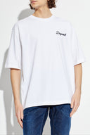 Tricou DSQUARED2, Logo brodat negru, Loose Fit, Alb