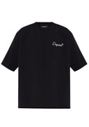 Tricou DSQUARED2, Logo brodat negru, Loose Fit, Negru