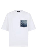 Tricou DSQUARED2, Monogram Loose Fit T-Shirt, Alb