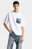 Tricou DSQUARED2, Monogram Loose Fit T-Shirt, Alb
