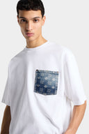 Tricou DSQUARED2, Monogram Loose Fit T-Shirt, Alb