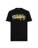 Tricou DSQUARED2, BLACK T-shirt with printed logo