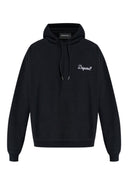 Hanorac DSQUARED2, Logo brodat alb, Negru