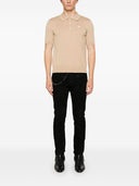 Tricou DSQUARED2, Polo Design, Logo Insert, Beige,Regular Fit
