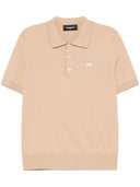 Tricou DSQUARED2, Polo Design, Logo Insert, Beige,Regular Fit