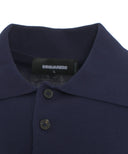 Tricou DSQUARED2, Polo Design, Logo Insert, Navy Blue, Regular Fit