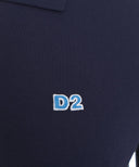 Tricou DSQUARED2, Polo Design, Logo Insert, Navy Blue, Regular Fit