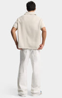 Tricou DSQUARED2, Monogram Knit Polo, Alb