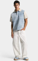 Tricou DSQUARED2, Monogram Knit Polo, Alb