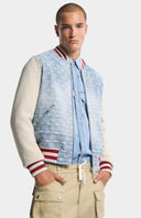 Jacheta DSQUARED2 Monogram Zipped Kaban, Alb