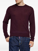 Bluza DSQUARED2, Burgundy Crewneck Sweater