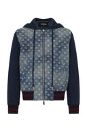 Cardigan DSQUARED2 D2 Monogram cu fermoar – Albastru denim