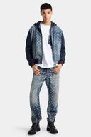 Cardigan DSQUARED2 D2 Monogram cu fermoar – Albastru denim