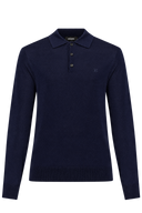 Tricou polo DSQUARED2 cu maneca lunga si logo brodat – Albastru