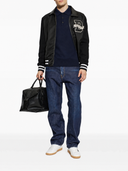 Tricou polo DSQUARED2 cu maneca lunga si logo brodat – Albastru
