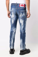 BLUGI  DSQUARED2, Mid-rise bleached Skater, Blue