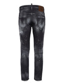 BLUGI DSQUARED2,Denim Skinny, Distressed effect, Black