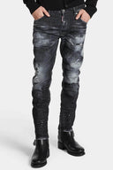 BLUGI DSQUARED2,Denim Skinny, Distressed effect, Black