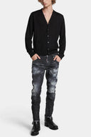 BLUGI DSQUARED2,Denim Skinny, Distressed effect, Black