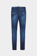 JEANS DSQUARED2, Dark Midnight Blue Wash, Logo piele, Skater Fit