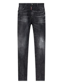 BLUGI DSQUARED2, Skater, Logo Patch, Whiskering Effect, Black