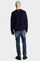JEANS DSQUARED2, Medium  Easy Red Spot, Cool Guy Fit, Bleumarin