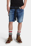 Pantaloni scurti DSQUARED2, Marine Distressed Denim Shorts, Dark Blue