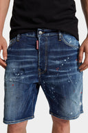 Pantaloni scurti DSQUARED2, Marine Distressed Denim Shorts, Dark Blue