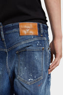 Pantaloni scurti DSQUARED2, Marine Distressed Denim Shorts, Dark Blue