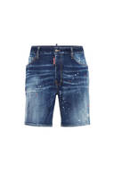 Pantaloni scurti DSQUARED2, Marine Distressed Denim Shorts, Dark Blue
