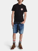 Pantaloni scurti DSQUARED2, Marine Distressed Denim Shorts, Dark Blue