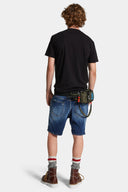 Pantaloni scurti DSQUARED2, Marine Distressed Denim Shorts, Dark Blue