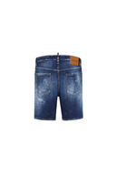 BLUGI SCURTI DSQUARED2, Paint-Splattered, Distressed Denim, Blue Marine