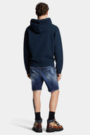 BLUGI SCURTI DSQUARED2, Paint-Splattered, Distressed Denim, Blue Marine